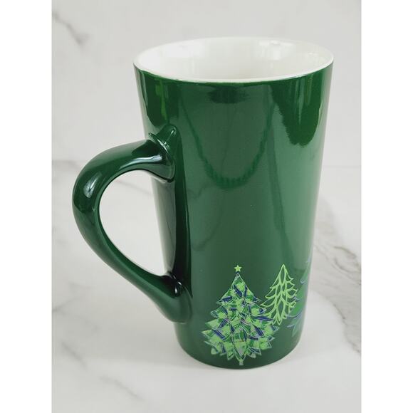 Starbucks Tall Coffee Mug Mermaid Logo 16oz Holiday 2020 Green Tree 6" Christmas - Picture 5 of 13
